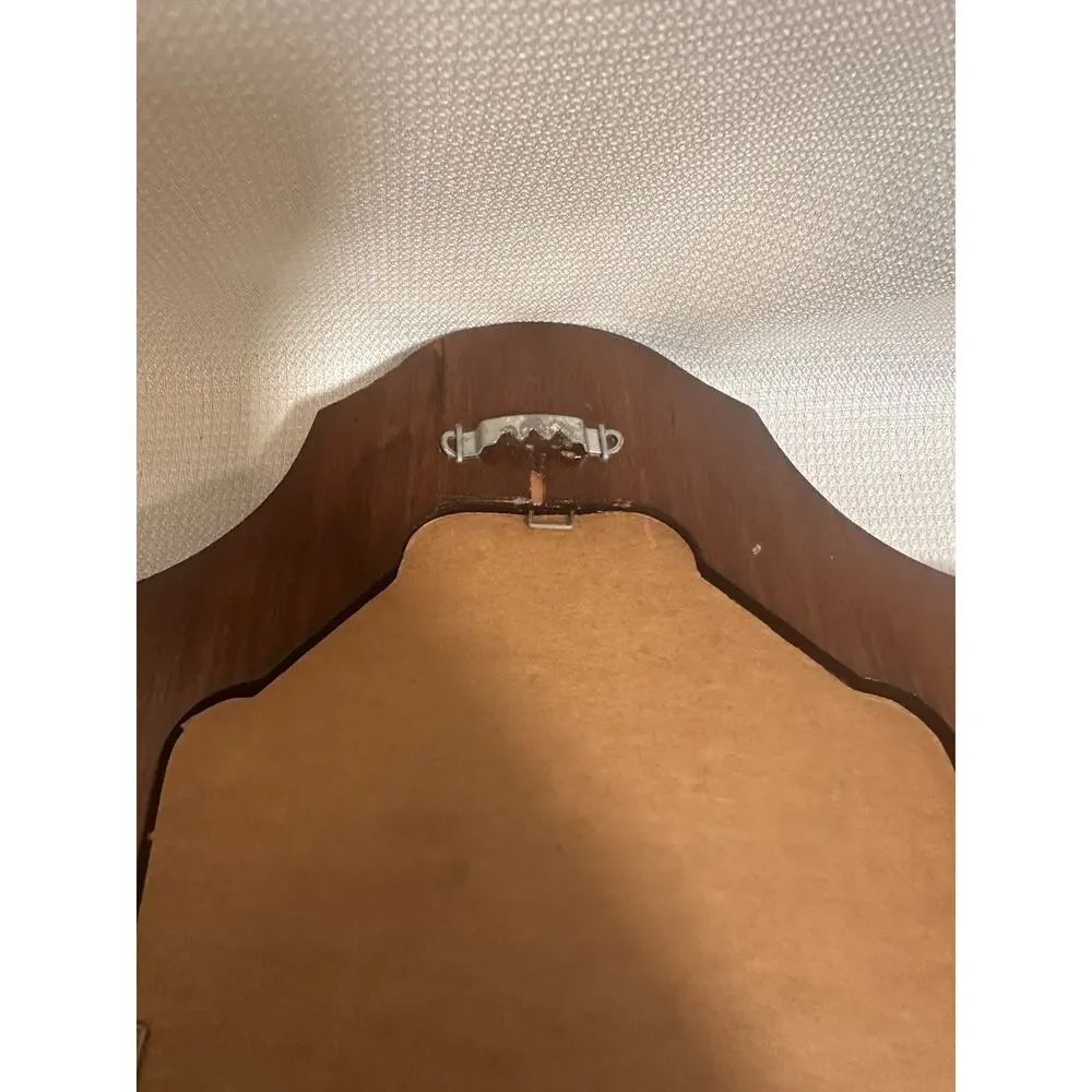 Vintage MCM Tri-fold Handcrafted Wooden Wall Sconce Mirror Candle Holders